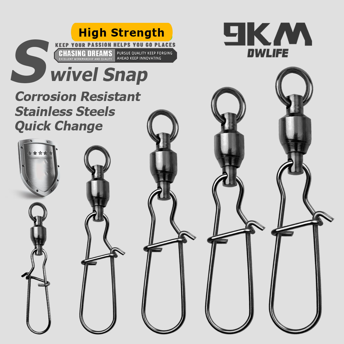 9KM 10PCS Ball Bearing Swivel  - Ice Fishing Tip Up 评论和价格