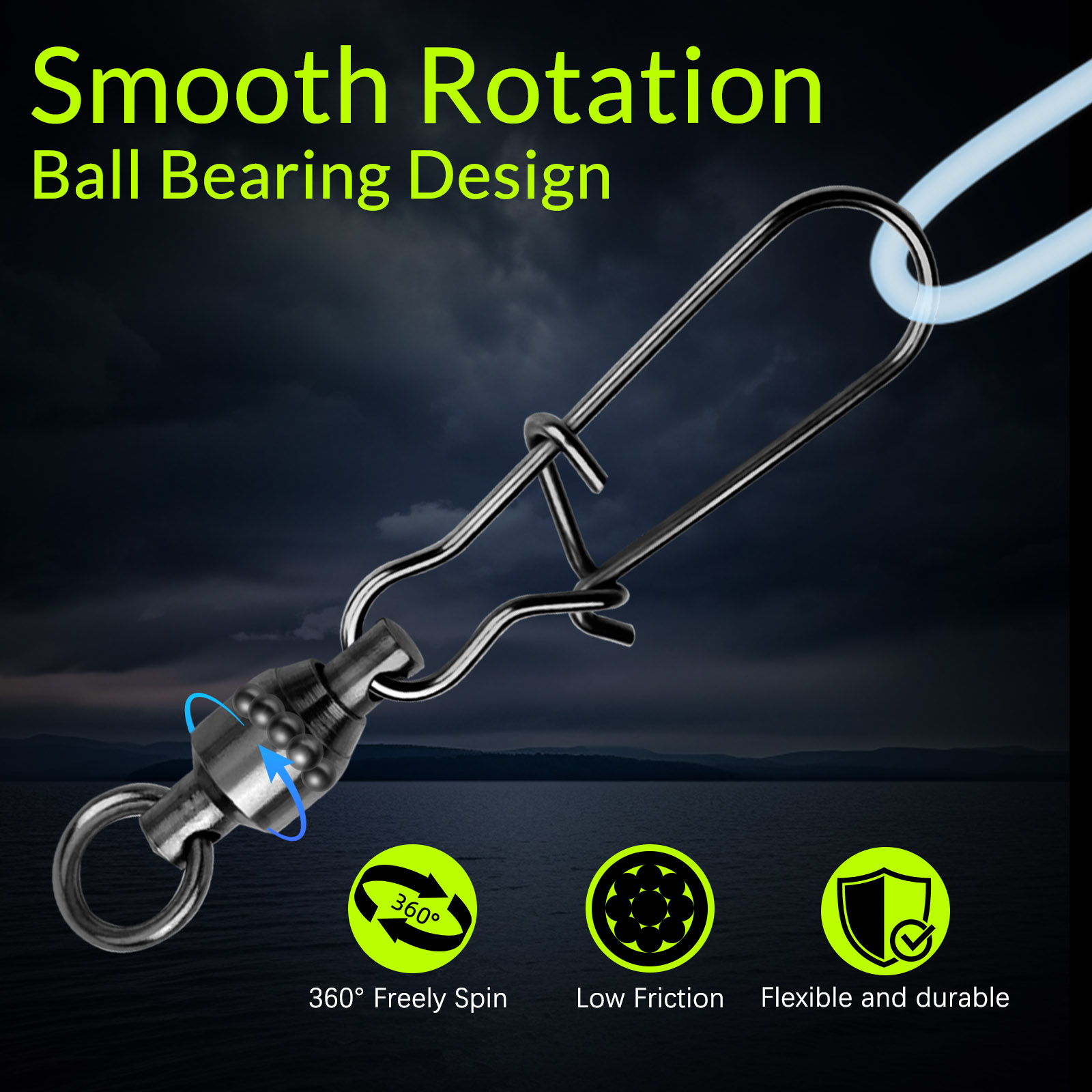 9KM 10PCS Ball Bearing Swivel  - Ice Fishing Tip Up 评论和价格